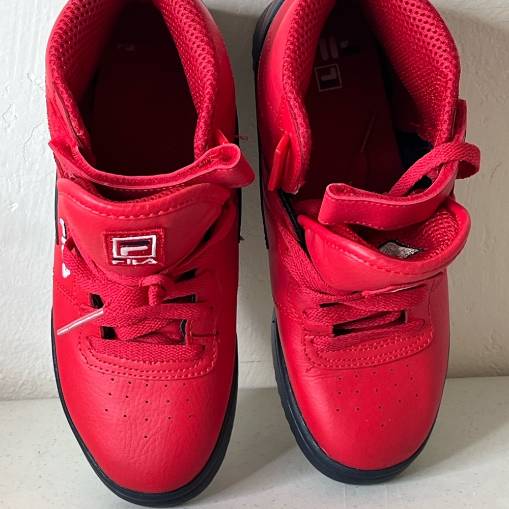 Fila Kids Red Velcro & Lace Sneakers